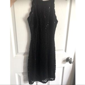 Fitted black sparkly dress